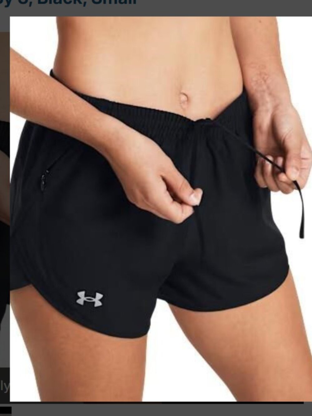 Under Armour Fly-By 3" In Seam, Black Sz Small